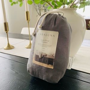 CASALUNA linen bedskirt gray-King